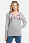 Beautifully Embroidery Henley, Grey, original image number 0