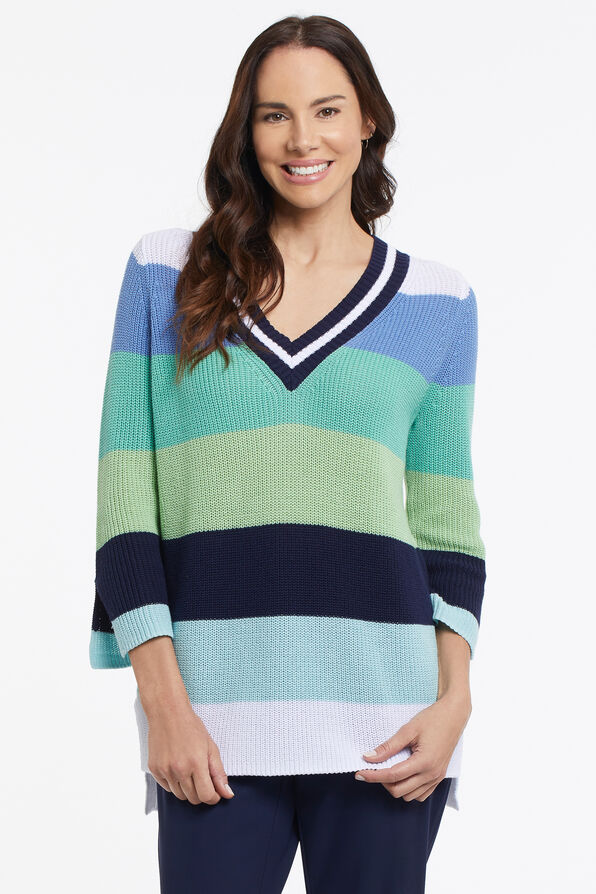 Nautical Cotton Sweater, Multi, original image number 0