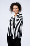 Long Sleeve Striped Sweater , Black, original image number 3