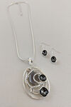 Coil Pendant Necklace and Earrings Set, Silver, original image number 0