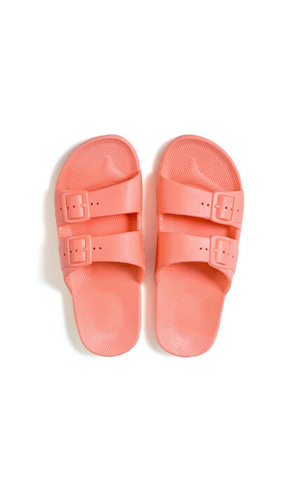 Double Band Slide Sandals, Coral, original