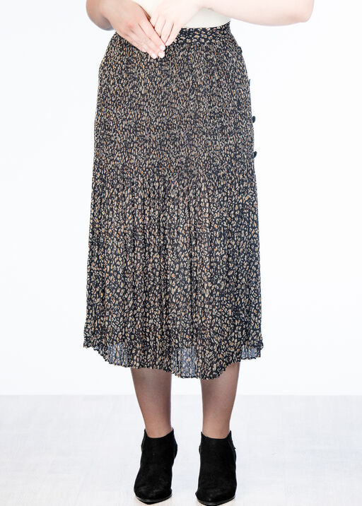 Fantastic Pleated Twirl Skirt , Brown, original