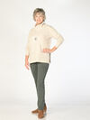 Side-Slit Turtleneck Sweater, Oatmeal, original image number 0