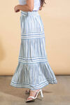 Tiered Maxi Skirt, Blue, original image number 2