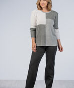 Square Block Sweater, Silver, original image number 2