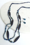 Crystal Lane Long Necklace Set , Blue, original image number 1