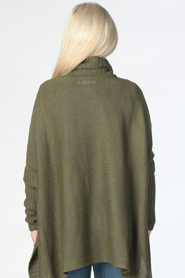 Stella Poncho Sweater, Olive, original image number 3