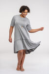 Short Sleeve T-Shirt Dress with Ruffle Hi-Lo Hem, Grey, original image number 2