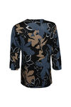 Autumn Leaves Top with Ruffle Sleeves, Black, original image number 1