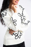 Balloon Sleeve Knit Sweater , Ivory, original image number 3