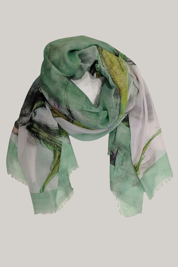 Butterfly Print Square Scarf, Lime, original image number 0