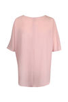 Short Sleeve Cold Shoulder Blouse with Ties, Pink, original image number 2