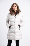 Two Tone Insulated Winter Coat, Beige, original image number 0