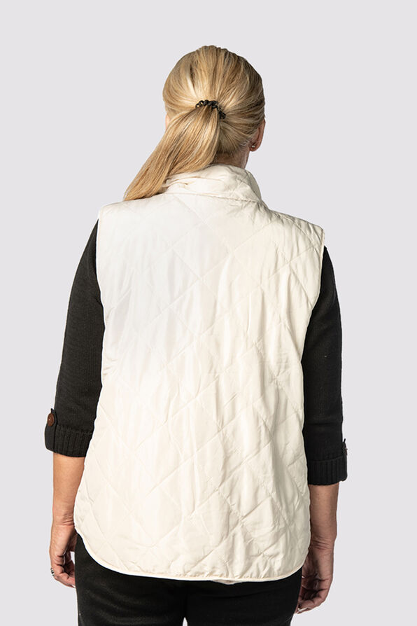 Latte Reversible Outerwear Vest, Cream, original image number 2