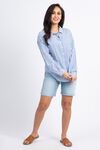Relaxed Button-Down Shirt, Blue, original image number 1