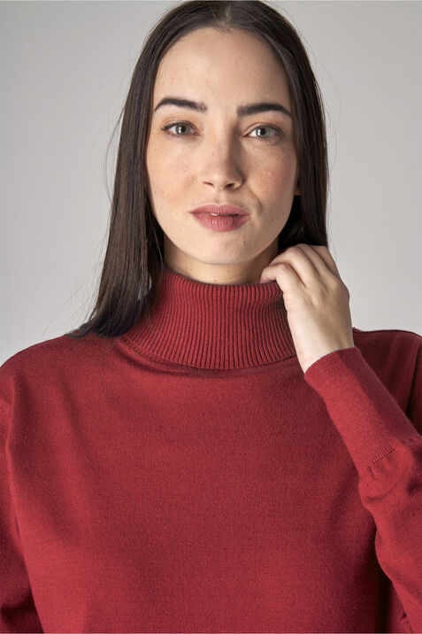 Long Sleeve Turtleneck Sweater , Red, original