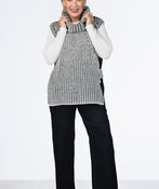 Turtleneck Sweater Vest  , Black, original image number 2