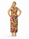 Floral Keyhole Maxi Dress, Coral, original image number 1