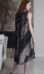 Sleeveless Print Midi Dress, Black, original image number 1