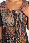Short Sleeve Smocked Maxi Dress , Multi, original image number 2