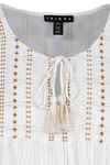 Flutter Sleeve Peasant Blouse With Tassels, White, original image number 2
