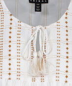 Flutter Sleeve Peasant Blouse With Tassels, White, original image number 2