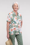 Hawaiian Print Camp Shirt, Green, original image number 0