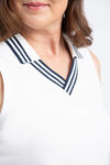 Sleeveless Polo Shirt, White, original image number 4