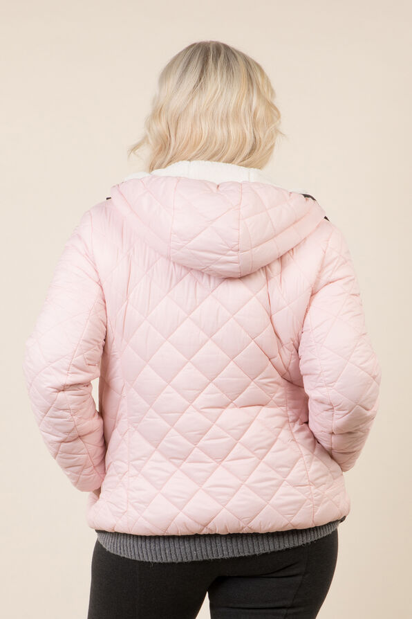 Fur Lined Puffer Jacket, Pink, original image number 2