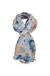 Feather Printed Rectangle Scarf, Multi, original image number 0