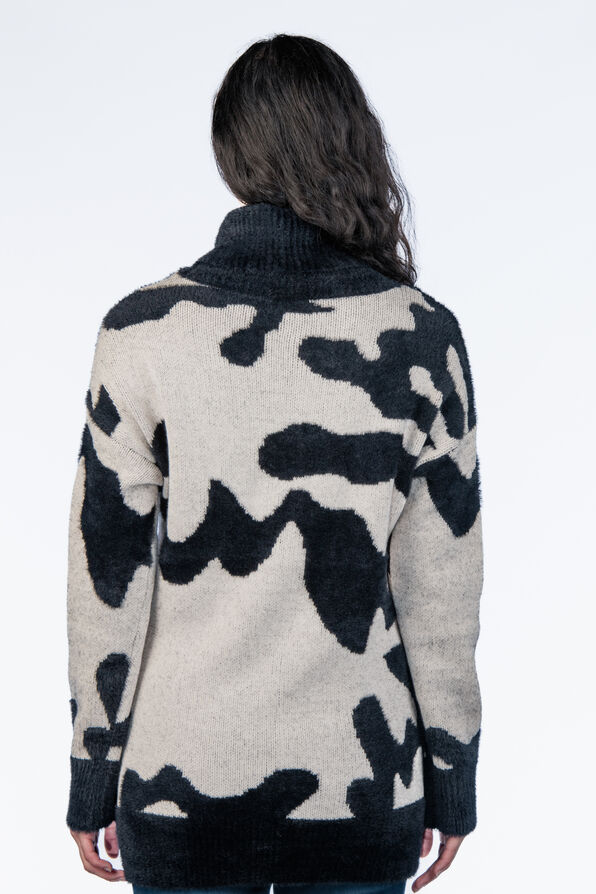 Animal Tunic Sweater, Black, original image number 1