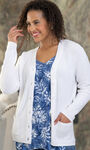 Button Front Tight-Knit Cardigan, White, original image number 0
