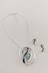 Painted Swirl Necklace and Earrings Set, Silver, original image number 0