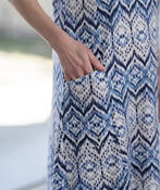Sleeveless Midi Dress w/ Pockets, Blue, original image number 2