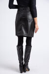 Faux-Leather Skirt, Black, original image number 2
