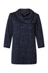 Cowl Neck with Button Accent Top, Navy, original image number 0
