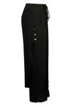 Layered Wide Leg Pant with Button Accent, Black, original image number 2