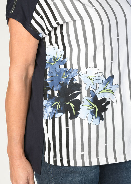 Floral Stripe Shirt, Navy, original
