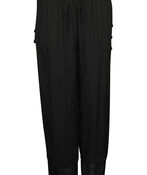 Layered Wide Leg Pant with Button Accent, , original image number 1