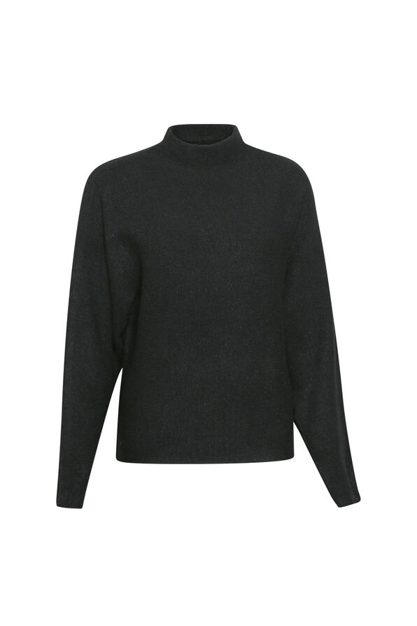 Chic Mock Neck Sweater, Black, original image number 0
