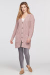Cable Cardigan Sweater, Pink, original image number 0