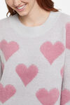 Pink Hearts Autumn Sweater, Pink, original image number 2