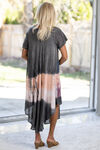 Bright TieDye Hippie Dress, Black, original image number 1