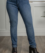 Skinny-Leg Mid-High Waist Convertible Jeans, Denim, original image number 0