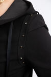 Studded Zip-Up Hoodie, Black, original image number 4