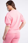 Puff Sleeve Rhinestone Sweater, Pink, original image number 3