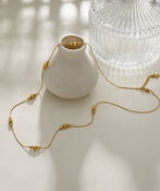 PAULINA Delicate Beaded Chain Necklace, Gold, original image number 1