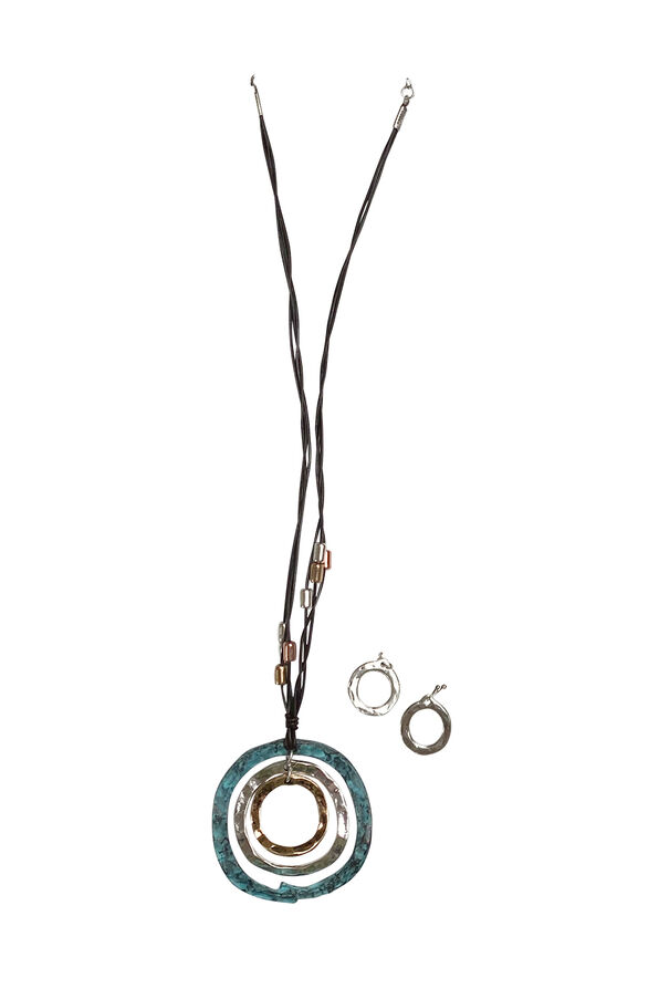 Three Hoop Necklace Set , Multi, original image number 0