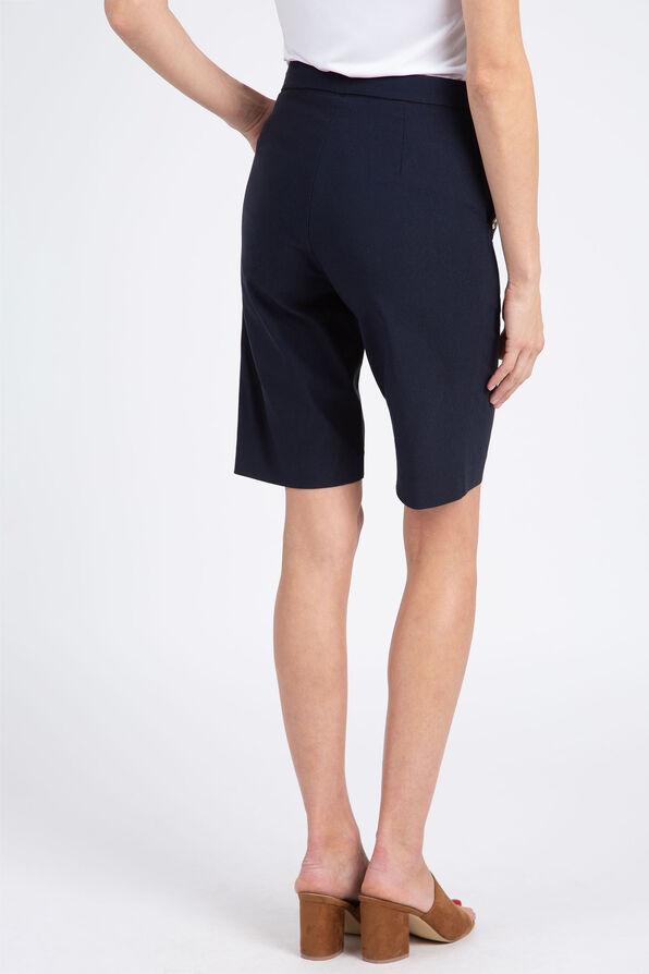 Ponte Knit Bermuda Shorts , Navy, original image number 2