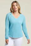 V-Neck Mesh Golf Sweater, Turquoise, original image number 0